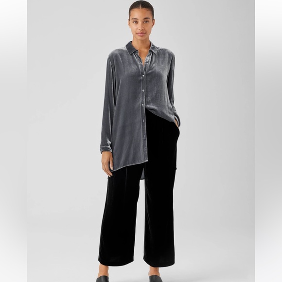 - NWT Eileen Fisher Velvet Wide-Leg Pant - Picture 5 of 9